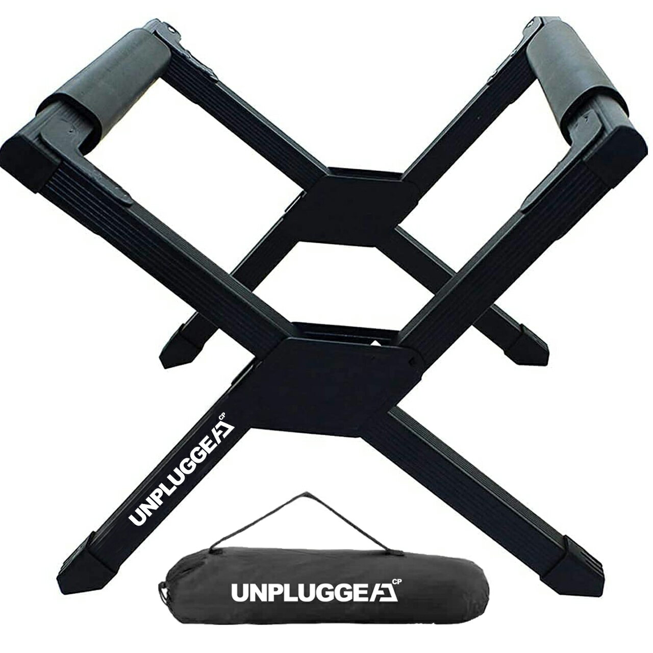 冬限定価格 クーラーボックススタンド 収納袋付 黒 折りたたみ ブラック 耐荷重120kg クーラースタンド 小型 軽量 軽いコンパクト ボックススタンド UNPLUGGED CP KUROS アンプラグドキャンプ あす楽 倉庫 購入時選択肢必読 返品対象外