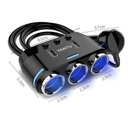 シガーソケット usb 3連 充電器 増設 スイッチ付 カーチャージャー usbシガーソケット 車 ハイエース 電源ソケット 車シガーソケット シガー増設 usbソケット