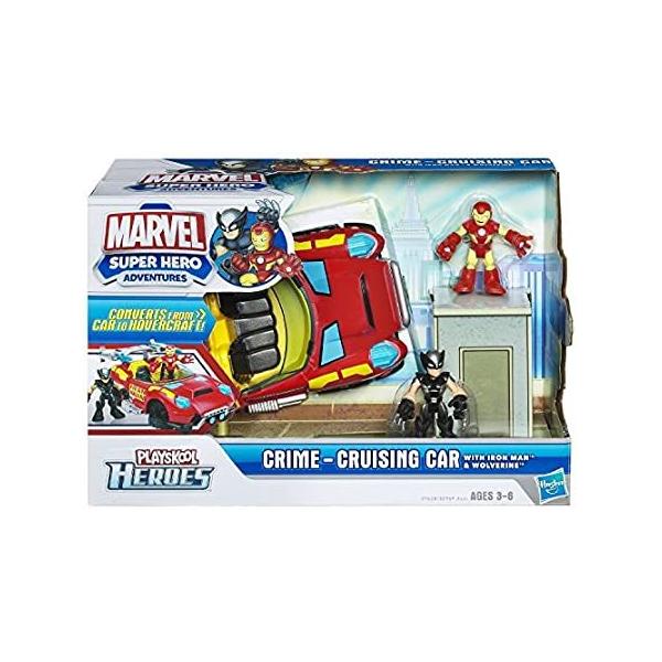 ハズブロ Marvel Super Hero Adventures Playskool Heroes Crime-Cruising Car with Wolve 送料無料