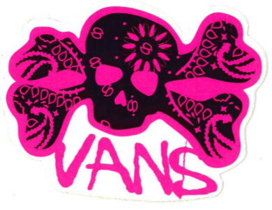 【メール便対応】 VANS SKULL PINK STICKER!