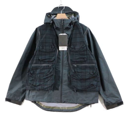 UNDERCOVER アンダーカバー 22SS チェック レイヤード ジャケット 2 グリーン 