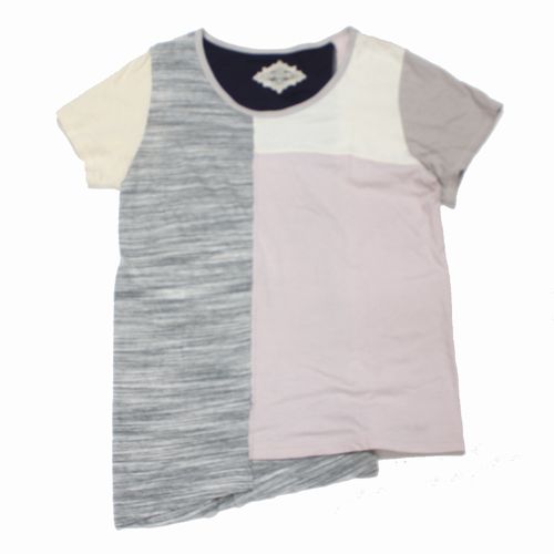 Rakuten - mother マザー パッチワーク Tシャツ グレー/ピンク 【中古】