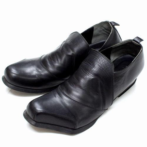 ISSEY MIYAKE イッセイミヤケ ヴィンテージ 変形 レザー シューズ 24 ブラック 【中古】