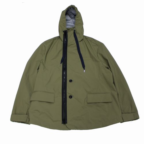 Rakuten - sacai サカイ 23SS Nylon Bonding Hooded Blouson ジャケット 2 カーキ 【中古】