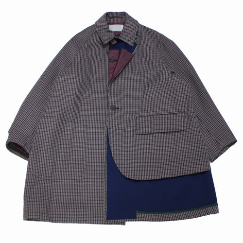 kolor カラー 23AW COAT コート 1 ネイビー×バーガンディ 【中古】