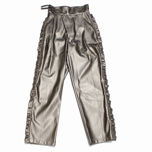 DECO depuis 1985 fR hDsCC`L[n`S[ 23AW SIDE FRILL FAKE LEATHER PANTS pc M yÁz