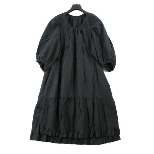 【中古】 THE SHINZONE シンゾーン 20SS リネンティアードドレス ワンピース ブラック