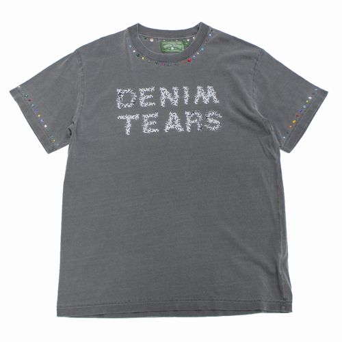 【中古】 DENIMTEARS × DSM（DOVER STREET MARKET) 22SS RHINESTONE & STUDDED Tシャツ S ブラック