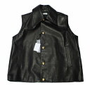 【中古】 semoh セモー 24SS horse lether vest ホースレザーベスト 2 ブラック