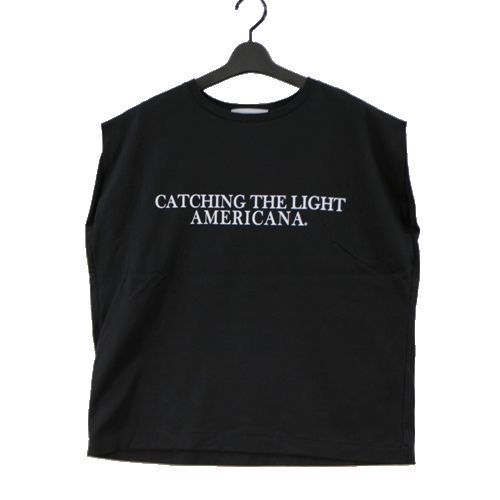 【中古】 Americana アメリカーナ アパルトモン 別注 N/S LOGO TEE ノースリーブ ロゴ Tシャツ ブラック