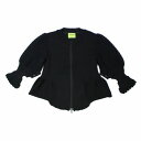 【中古】 ODAKHA オダカ 24AW puff sleeves W zipper gynoid knit ジップ ニット カーディガン ブラック