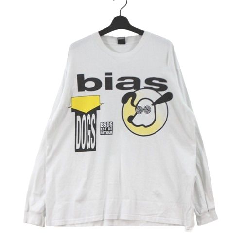 【中古】 BIAS DOGS バイアスドッグ MERCHANDIZE 長袖Tシャツ L グレー