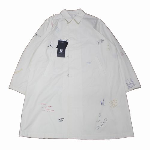 【中古】 UNDERCOVER アンダーカバー 24AW スケッチ総柄ステンカラーコート 5 ホワイト