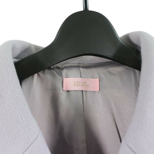 【中古】 lilLilly リルリリー タックセーラーロングコート グレー