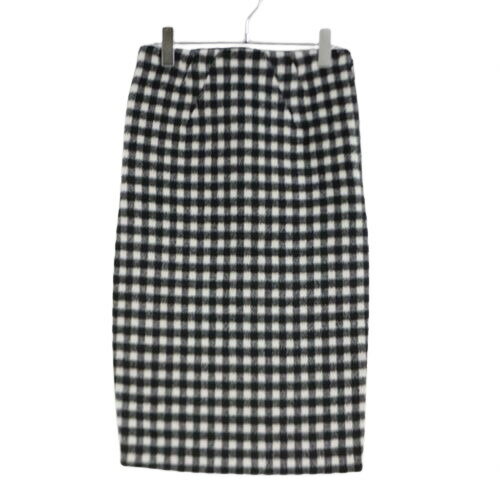 【中古】 N°21 ヌメロヴェントゥーノ CHECKED PENCIL SKIRT チェック ペンシルスカート 36 ブラック ホワイト