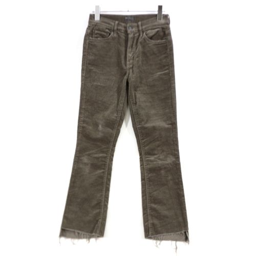 【中古】 MOTHER マザー Corduroy Insider Crop Step Fray　コーデュロイパンツ 24 カーキ