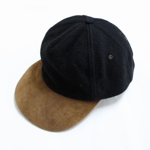 【中古】 BRONER ブローナー スエード ウールキャップ OSFA ブラック×ブラウン