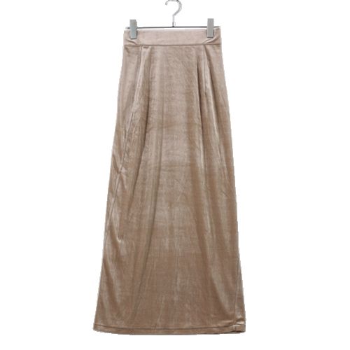 【中古】 BACCA バッカ 22AW inner piece ベロアジャージー ロングスカート 34 ベージュ