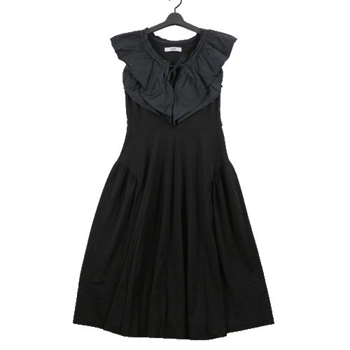 【中古】 FURFUR ファーファー 23SS フリル切り替えカットワンピース ブラック