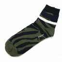 【中古】 Sacai サカイ 20SS Zebra Socks ゼブラソックス 靴下 3 カーキ