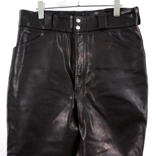 【中古】 COMOLI コモリ 22AW ホースレザー ライダーパンツ 4 ブラック W03-03012