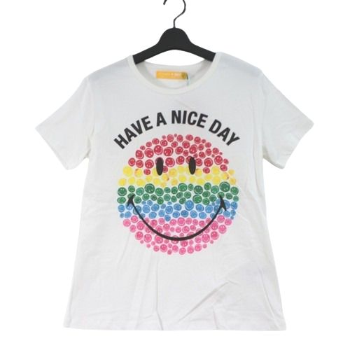 Rakuten - 【中古】 FARM Rio RAINBOW SMILE T-SHIRT レインボー スマイル Tシャツ XS オフホワイト
