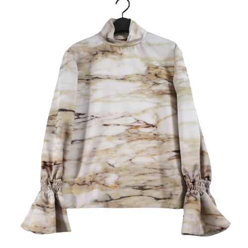 Rakuten - 【中古】 MIKAGE SHIN ミカゲシン 22AW BIG FRILL SLEEVE TOPS ブラウス 1 ベージュ