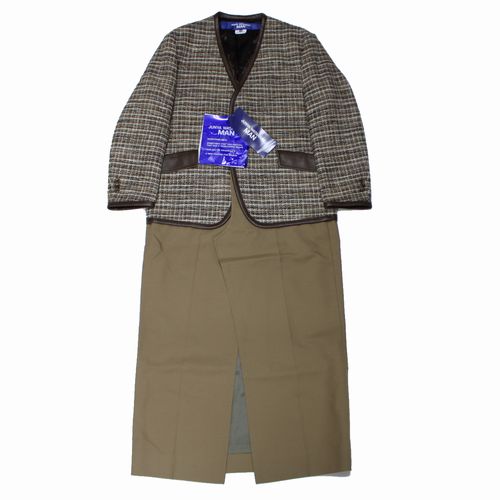 Rakuten - 【中古】 JUNYA WATANABE MAN ジュンヤ ワタナベマン 24AW ツイード ドッキング コート XS ベージュ