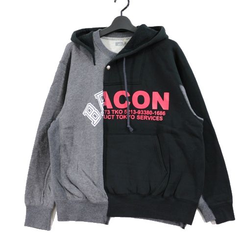 【中古】 kolor BEACON カラービーコン 21AW 切り替えパーカー 1 ブラック グレー