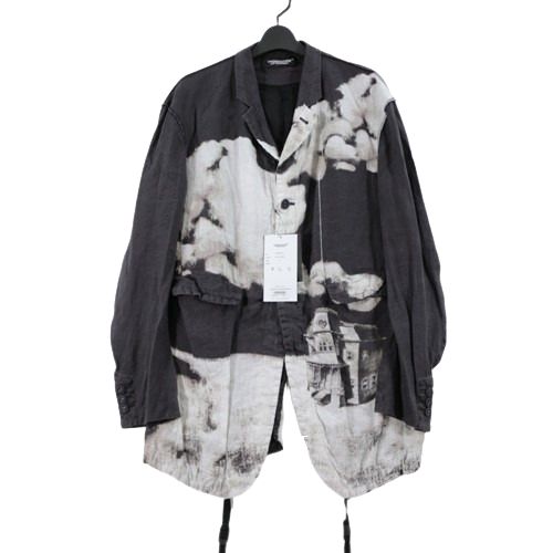  UNDERCOVER アンダーカバー 25SS PsychoHouse総柄リネンテーラードジャケット 3 ブラック系
