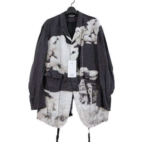  UNDERCOVER アンダーカバー 25SS PsychoHouse総柄リネンテーラードジャケット 3 ブラック