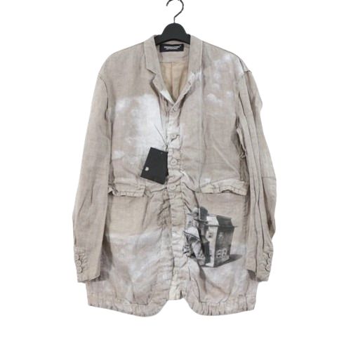  UNDERCOVER アンダーカバー 25SS PsychoHouse総柄リネンテーラードジャケット 2 ベージュ