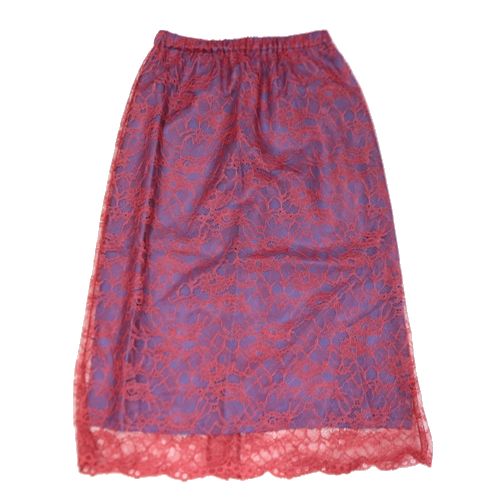 【中古】 HERENCIA ヘレンチア レーススカート S レッド ブルー