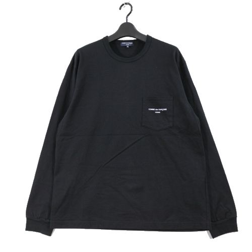 【中古】 COMME des GARCONS HOMME コムデギャルソンオム 24AW 綿天竺 製品プリント 長袖Tシャツ XL ブラック...