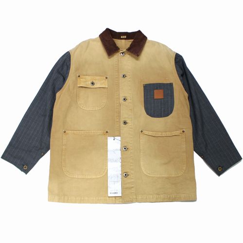 Rakuten - 【中古】 KOHKI コッキ 25SS Vintage-effect work coat ジャケット 2 ベージュ×グレー