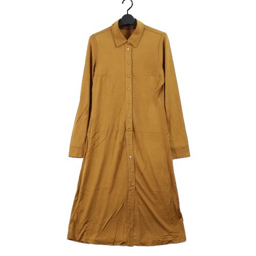 Rakuten - 【中古】 COMPTOIR DES COTONNIERS コントワーデコトニエ シルクジャージー シャツワンピース 7 マスタード