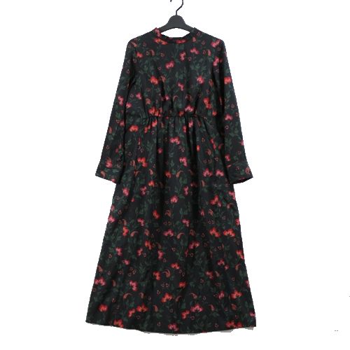 Rakuten - 【中古】 IENA イエナ フラワープリントワンピース 38 ブラック