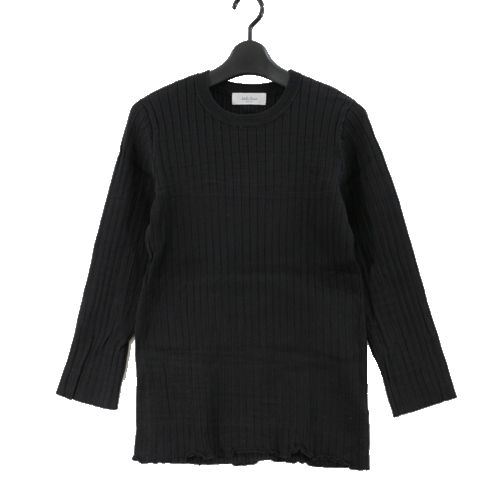 Rakuten - 【中古】 Mila Owen ミラオーウェン 19SS オーガニックリブ長袖ニット カットソー 1 ブラック