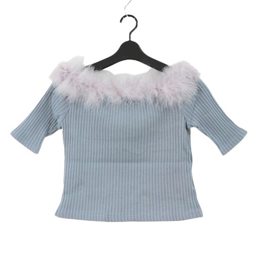 Rakuten - 【中古】 LilLilly リルリリー 20AW オフショルファートップス ブルー系