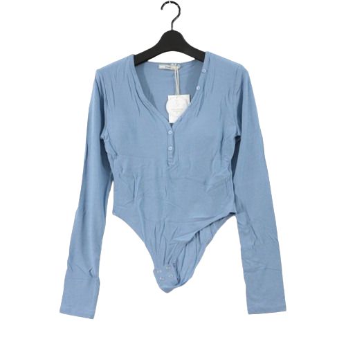Rakuten - 【中古】 determ デターム Collagen Button Up Bodysuit with Cups ボディスーツ カットソー 2 ブルー