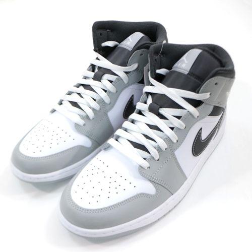 NIKE ナイキ 2025 AIR JORDAN 1 MID LT SMOKE GREY エア ジョーダン 1 ミッド 554724-078 US7.5(25.5cm) グレー×ホワイト×ブラック