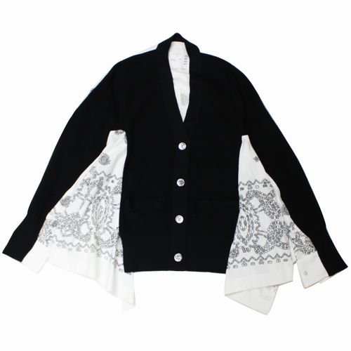 22aw sacai ドッキング ライダースニット スーチング カーディガン