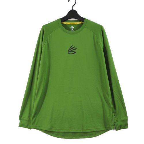 Rakuten - 【中古】 UNDER ARMOUR アンダーアーマー バスケットボールウェア カリー テック ロゴ ロングスリーブ Tシャツ M グリーン
