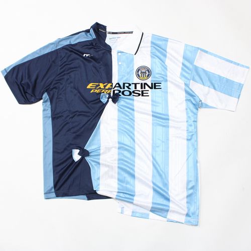 Rakuten - 【中古】 Martine Rose マーティンローズ 25AW COLLAGE FOOTBALL TOP 半袖シャツ XL ホワイト ネイビー ブルー