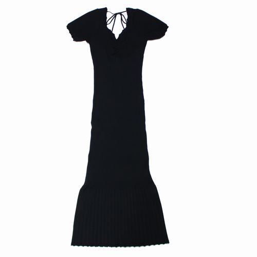 【中古】 Rosarymoon ロザリームーン 24SS Random Rib Knit Dress ランダムリブニットドレス ワンピース ブラック