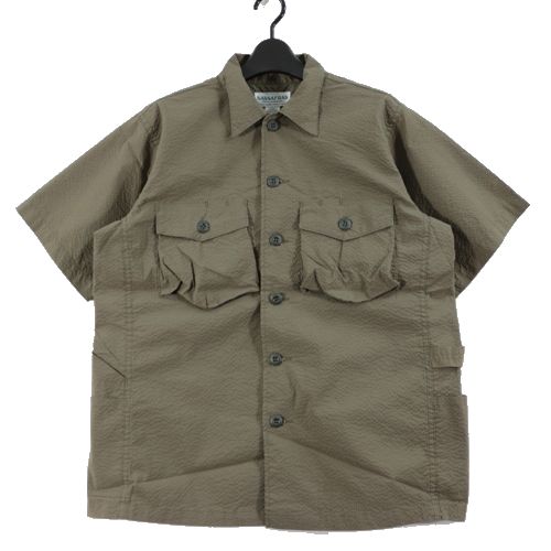 Rakuten - 【中古】 SASSAFRAS ササフラス 20SS Gardener Half 1/2 Cool Max Sucker ガーデナハーフ 半袖シャツ S カーキ