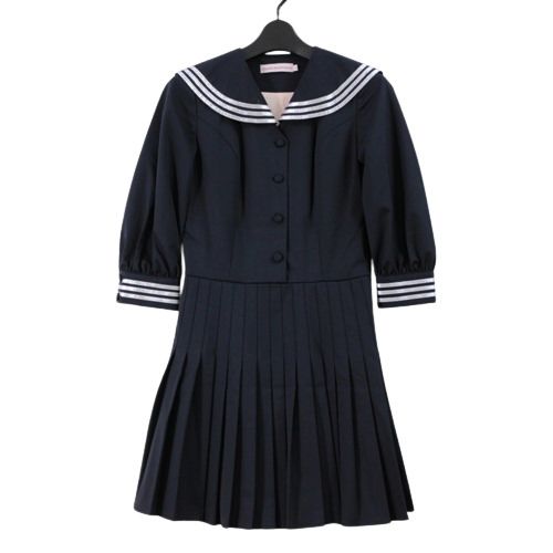  L'ecole Des Femmes リコルディファムズ セーラー ワンピース 0 ネイビー