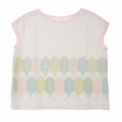 Rakuten - 【中古】 mina perhonen ミナペルホネン 23SS forest candy フレンチスリーブブラウス 40 ベージュ