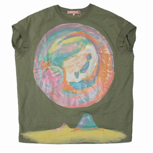 Rakuten - 【中古】 TSUMORI CHISATO ツモリチサト 26SS Earth Print T-shirts Tシャツ 3 カーキ TC26S-JK017