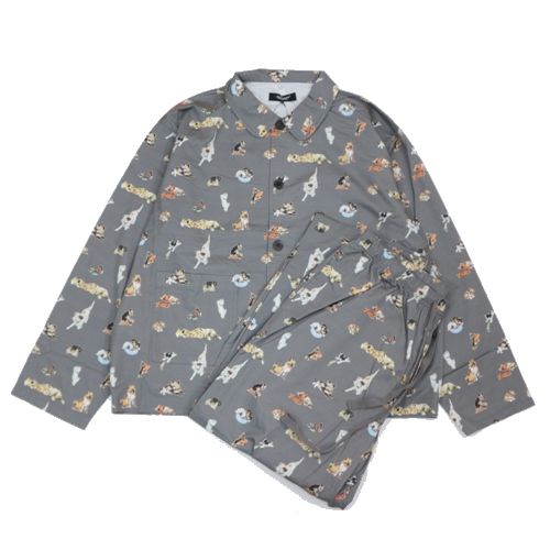 Rakuten - 【中古】 UNDERCOVER アンダーカバー 25AW Dog総柄ライトモールCoサテンパジャマ 4 グレー